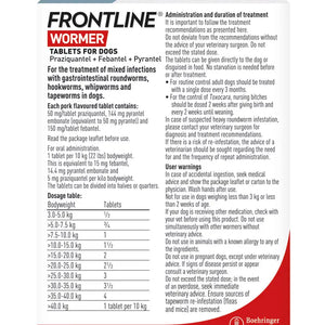 Frontline Wormer Tablets for Dogs - 2 pack